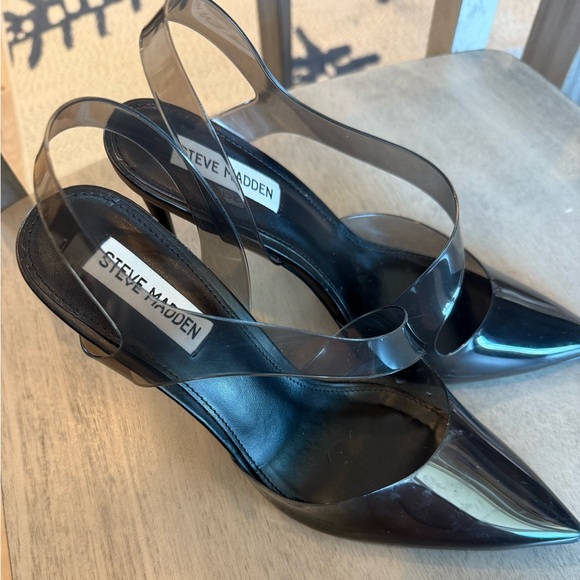 Steve Madden Vienne Clear Strap Heeled Sandals – Black – Size 9M Never worn - Picture 2 of 5
